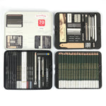 Flag Village 70 Pieces Iron Box Sketch Pencil Set Art Supplies