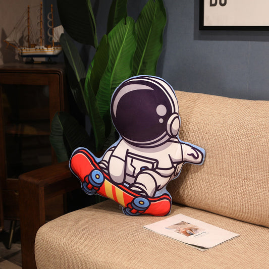 Flag Village Simulation Space Series Plush Pillow Toys Astronaut Spaceman Rocket Spacecraft Stuffed Doll Nap Pillow Kids Birthday Gifts
