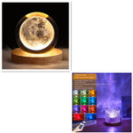 Flag Village LED Water Ripple Ambient Night Light USB Rotating Projection Crystal Table Lamp RGB Dimmable Home Decoration 16 Color Gifts