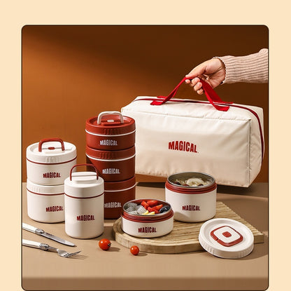 Flag Village Employee Customer Lunch Box, Bento Tableware, Gift Box Set