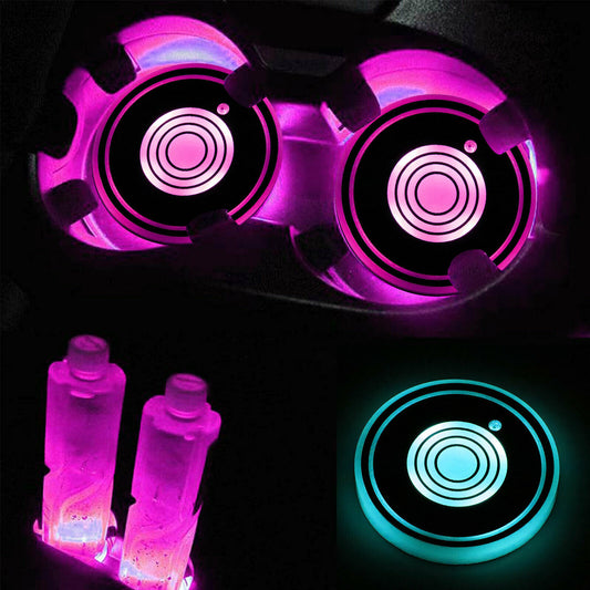 Flag Village Auto Tools USB Charging Car Led Cup Holder Water Bottom Mat