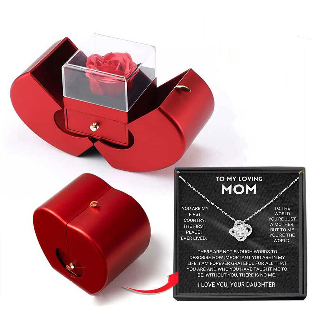 Flag Village Four-leaf Clover Necklace Female Apple Box Set Mother's Day Gift