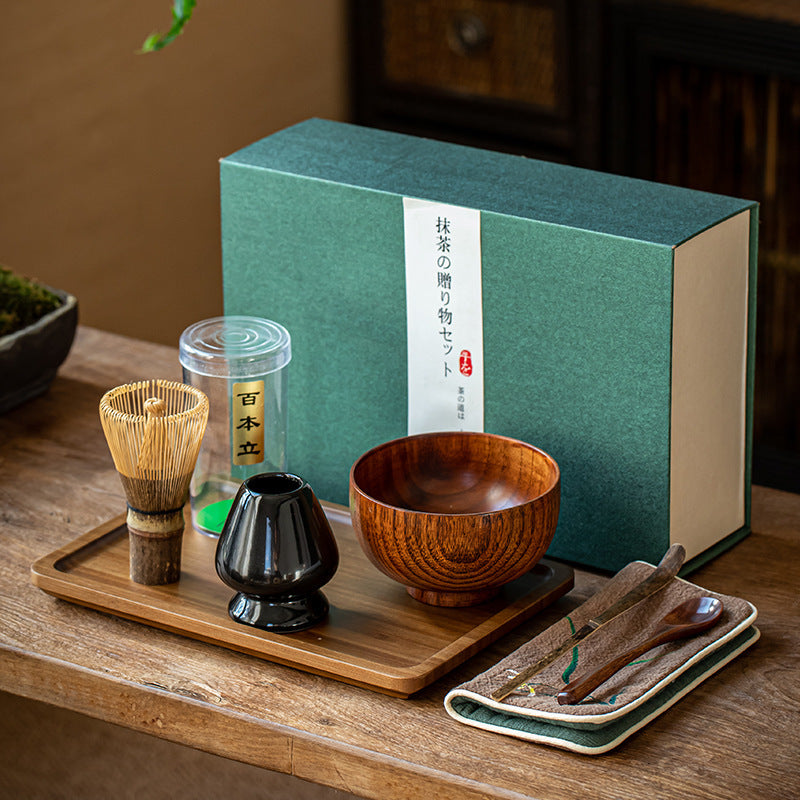 Flag Village Tea Bowl Matcha Brushing Tea Tool Set Japanese Gift Box