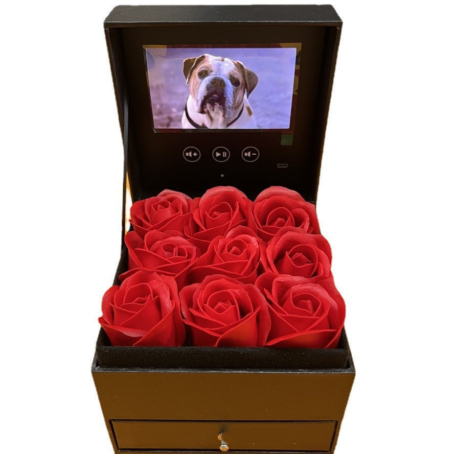 Flag Village Jewelry Real Rose Flower Drawer Gift Box