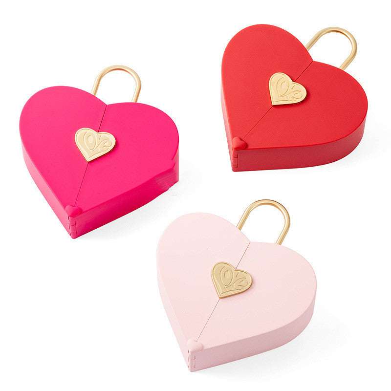 Flag Village Creative Set Jewelry Box Portable Heart-shaped Double