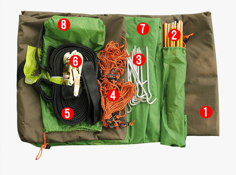 Flag Village Self-Driving Tour Camping Hammock Mosquito Net Suspended Tent Aluminum Pole Waterproof Ultralight Hanging Tree Tent