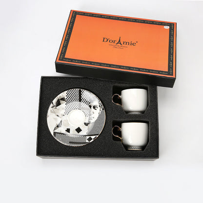 Flag Village Fashion Small Turkish Coffee Cup And Saucer Tea Set Gift Box