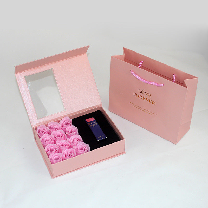 Flag Village Pearl Paper Window Jewelry Lipstick Gift Box Set