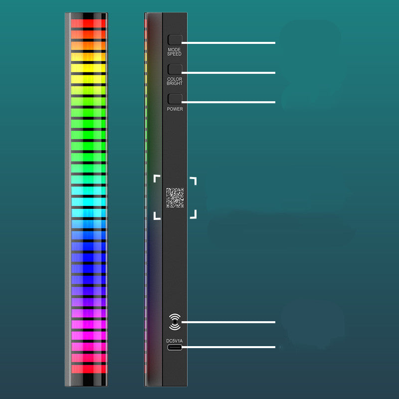 Flag Village Auto Tools New Car Sound Control Light RGB Voice-Activated Music Rhythm Ambient Light With 32 LED 18 Colors Car Home Decoration Lamp