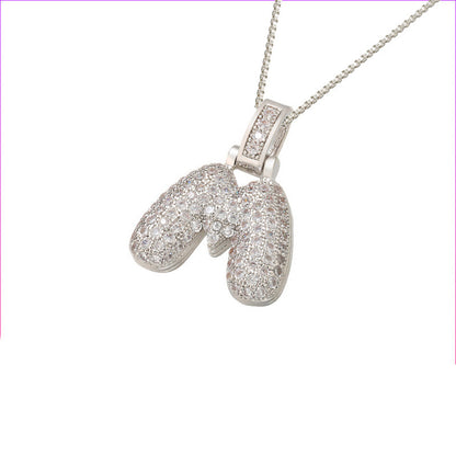 Flag Village Clavicle Chain Copper Micro Inlaid Zircon 26 Letter Pendant Necklace For Women's Birthday Jewelry Gifts