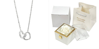 Flag Village Rotating Soap Flower Rose Gift Box Creative Rotating Rose Jewelry Packaging Box Valentine's Day Gift For Women