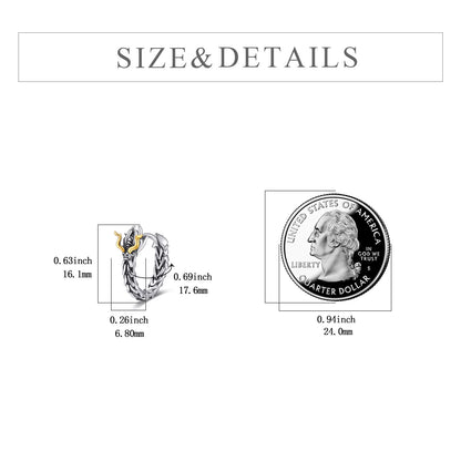Flag Village Sterling Silver Dragon Hoop Huggie Earrings Jewelry Gifts for Men