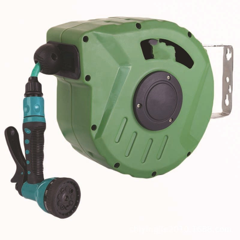Flag Village Auto Tools Qiya Automatic Retractable Hose Reel Water Drum Bobbin Winder Pneumatic Tools 10 M PVC Water Pipe Collector