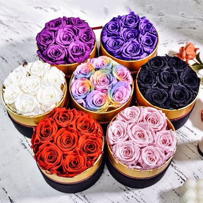 Flag Village Preserved Flower Rose Hug Bucket Christmas Gift Box