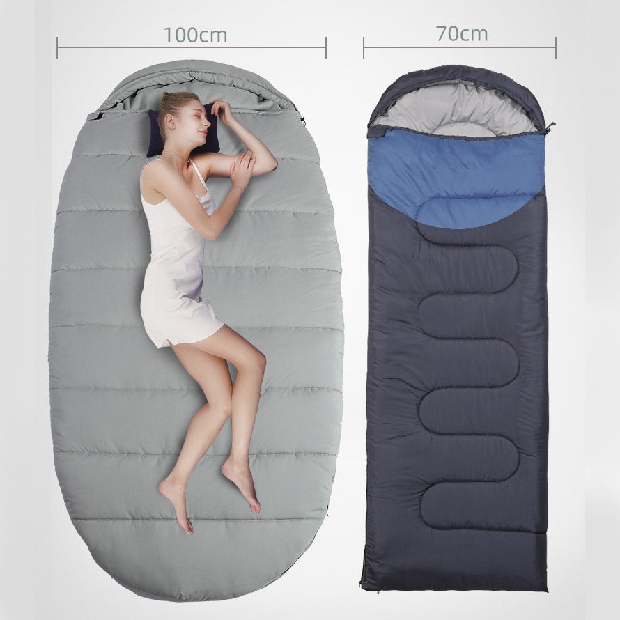 Flag Village Sleeping Bag Adult Outdoor Camping Adult Winter Thickening Cold Protection Single Widening