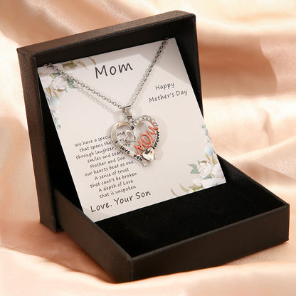 Flag Village Mother's Day Necklace Gift Box Love Necklace For Women Fine Jewelry Women Accessories Fashion Jewelry