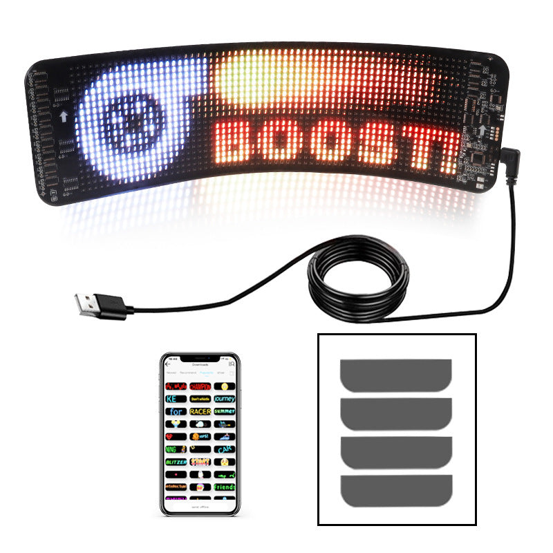 Flag Village Auto Tools Programmable Car LED Sign LED Full-color Advertising Screen Ultra-thin Display Screen Custom Text Pattern Animation Display Car