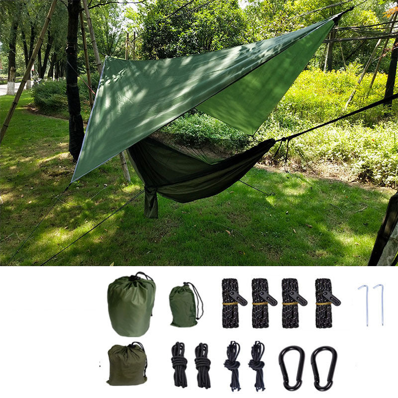Flag Village Portable Camping Hammock With Mosquito Net And Awning