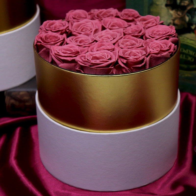 Flag Village Immortal Flower Hug Bucket 18 Roses Box Mother's Day Tanabata Valentine's Day Gift