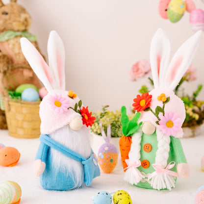 Flag Village Easter Faceless Gnome Rabbit Doll DIY Handmade Home Decoration Spring Hanging Bunny Ornaments Kids Gifts