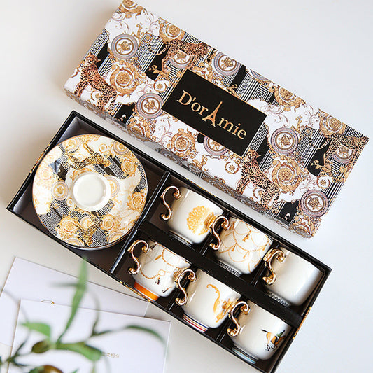 Flag Village Fashion Small Turkish Coffee Cup And Saucer Tea Set Gift Box