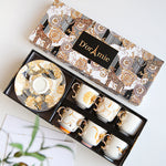 Flag Village Fashion Small Turkish Coffee Cup And Saucer Tea Set Gift Box