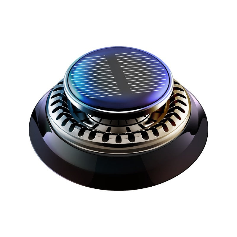 Flag Village Auto Tools Portable Kinetic Car Air Freshener Solar Powered Double Ring Rotating Air Cleaner Perfume Fragrance Diffuser
