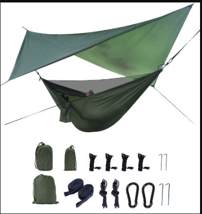 Flag Village Portable Camping Hammock With Mosquito Net And Awning