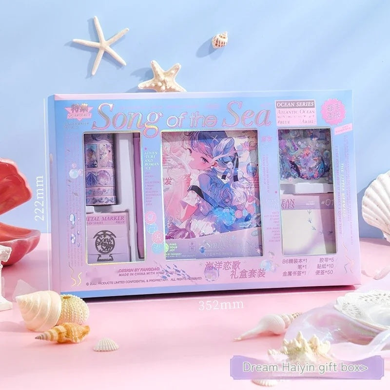 Flag Village Handbook Set Gift Box Cute Girl Handbook Korean High Beauty Stationery Diary Office Supplies Cuadernos Gift Student Stationery