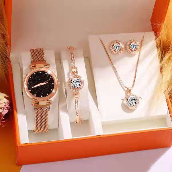 Flag Village Luxury Boutique Set Gift Box Watch Bracelet Necklace Women