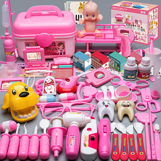 Flag Village Children's Doctor Toy Set Tool Medical Box