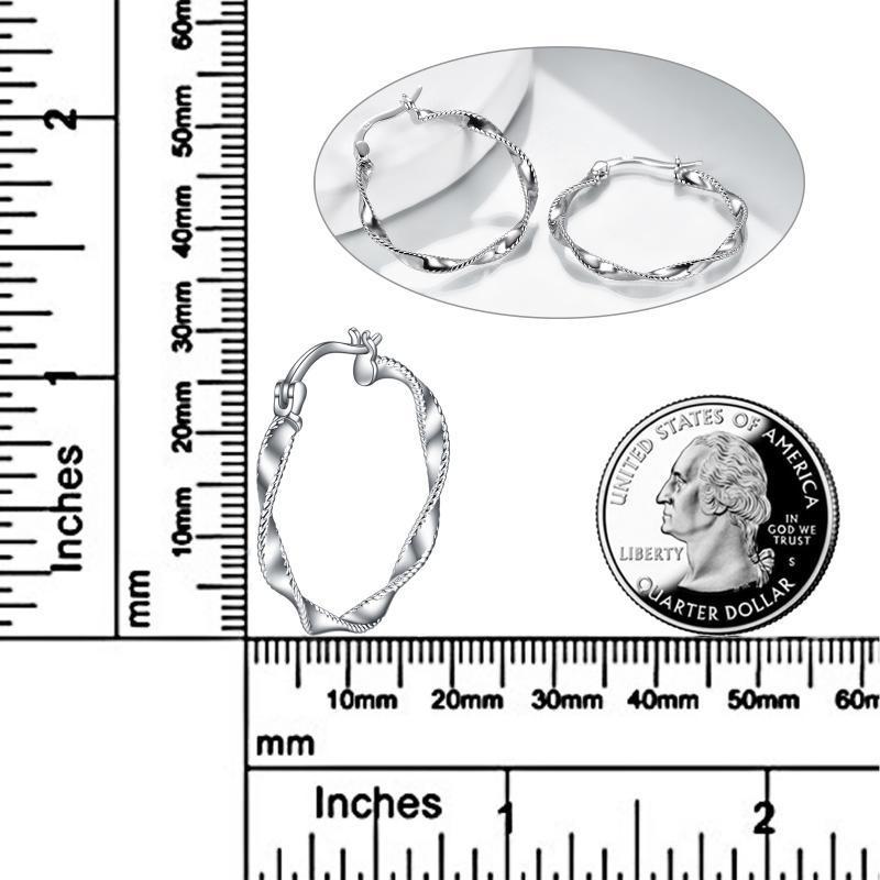 Flag Village Circle Endless Hoop Earrings Twist Jewelry Gifts 30MM Hypoallergenic