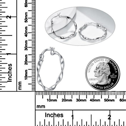 Flag Village Circle Endless Hoop Earrings Twist Jewelry Gifts 30MM Hypoallergenic