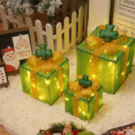 Flag Village Remote Control Christmas Gift Box Lights Christmas Three-piece Decoration