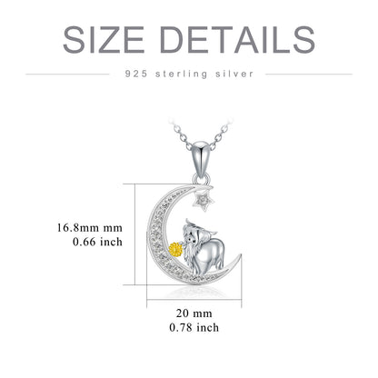 Flag Village Highland Cow Necklace Sterling Silver Cow Pendant Sunflower Necklace Cow Jewelry Gifts for Women Girls Cow Lovers
