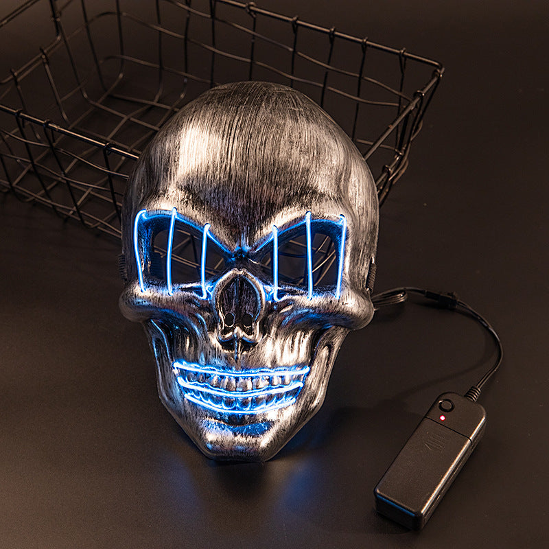 Flag Village LED Halloween Face Mask Luminous Skull Cold Light Masks Dance Party Bar Disco Mask Accessories Gifts Halloween Masks