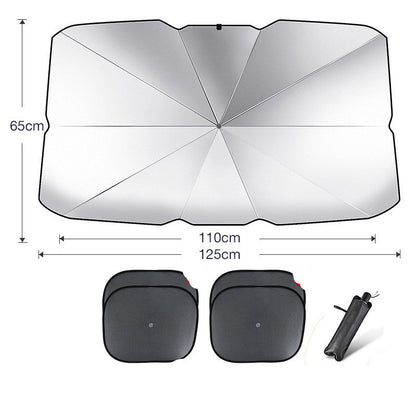 Flag Village Auto Tools Foldable Car Windshield Sun Shade Umbrella UV Protection Heat Insulation Parasol Auto Front Window Cover Interior Protector Summer Gadgets