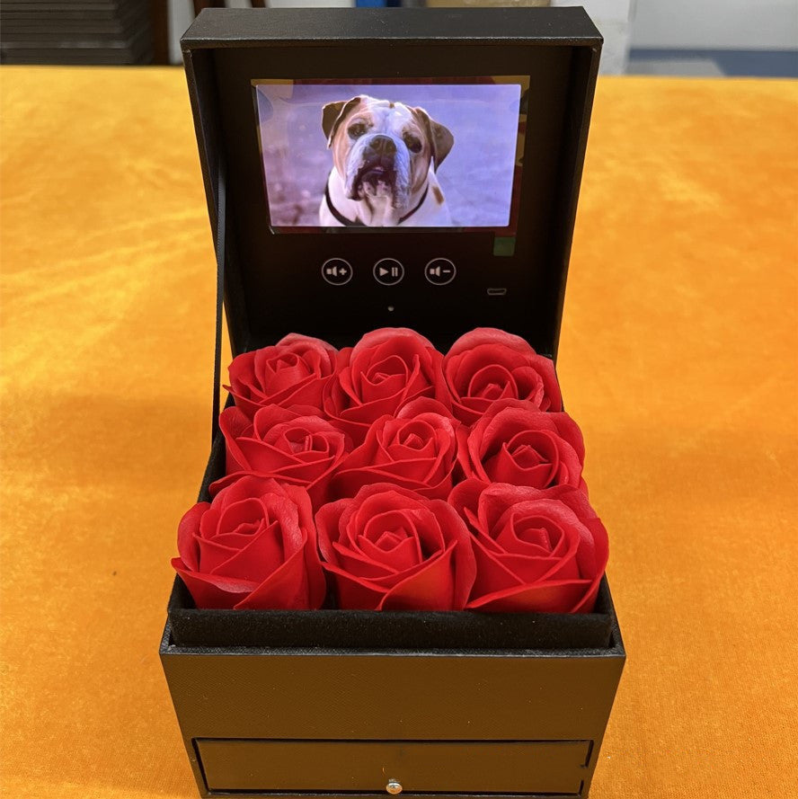 Flag Village Jewelry Real Rose Flower Drawer Gift Box