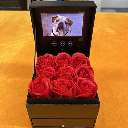 Flag Village Jewelry Real Rose Flower Drawer Gift Box