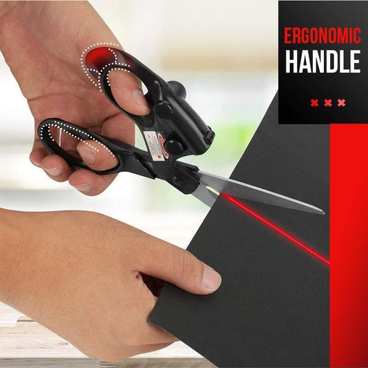 Flag Village Professional Laser Guided Scissors For Home Crafts Wrapping Gifts Fabric Sewing Cut Straight Fast Scissor Shear