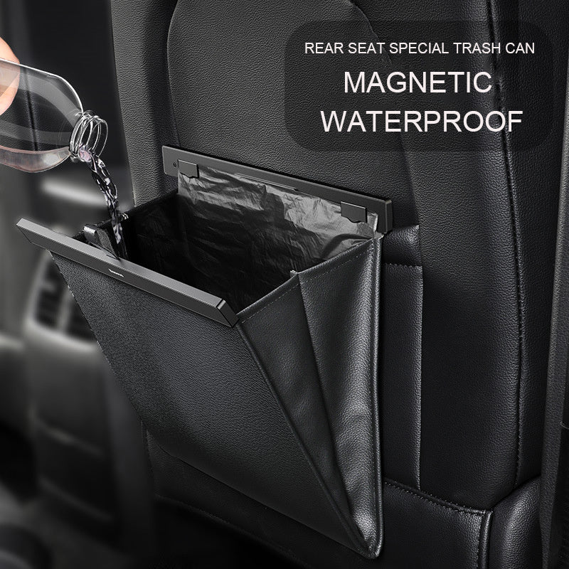 Flag Village Auto Tools PVC Car Trash Bag Leak-proof Lock Smell Magnetic Car Rubbish Holder Garbage Storage Bag Vomit Bags Trash Bin