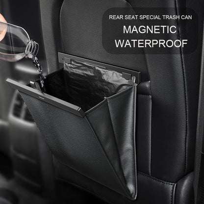 Flag Village Auto Tools PVC Car Trash Bag Leak-proof Lock Smell Magnetic Car Rubbish Holder Garbage Storage Bag Vomit Bags Trash Bin