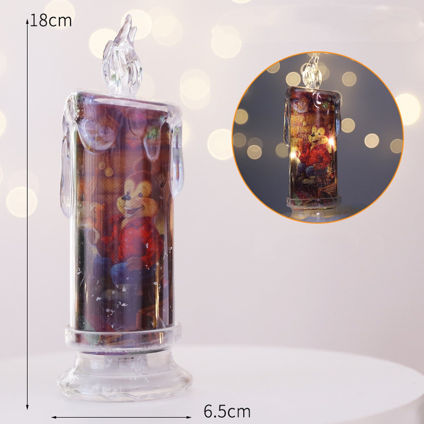 Flag Village Christmas Transparent Electronic Candles Decorative Gifts