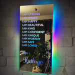Flag Village Personalized Name Mirror Light For Bedroom LED Light Up Mirror For Wall Custom Photo Christmas Valentine's Day Wedding Gifts