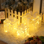 Flag Village Remote Control Christmas Gift Box Lights Christmas Three-piece Decoration