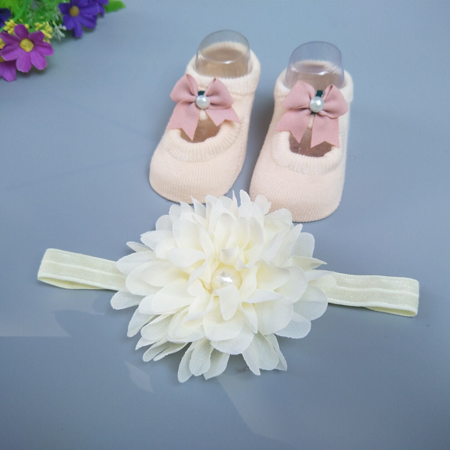 Flag Village New Baby Girl Socks Headband Gift Box