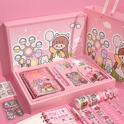 Flag Village Hand Account Book Gift Box Set Cute Girl Heart Notebook