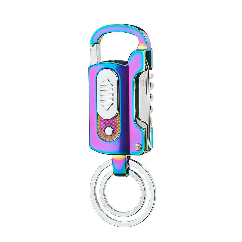 Flag Village Multi-functional Keychain Charging Lighter Mini-portable Cigarette Lighter Wild Camping