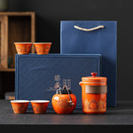Flag Village Tea Set Suit Ceramic One Pot Four Cups Gift Box