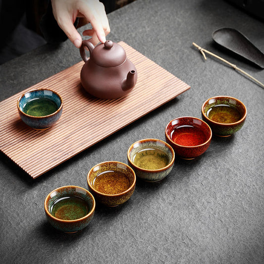 Flag Village High-grade Ceramic Small Tea Bowl Tasting Cups Tealight Gift Box Set